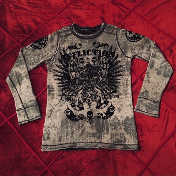 Reversible Men's Affliction Thermal from - Picture 1 of 2